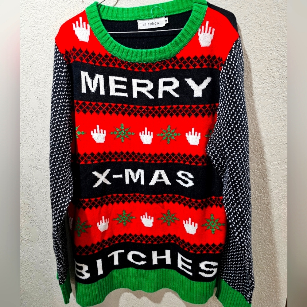 Novelty  Red and Green Christmas Sweater UGLY Christmas SWEATER